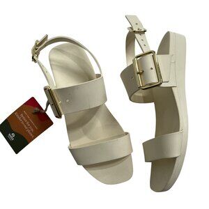 Bared Sanderlings Rubber Flat Sandals in Coconut